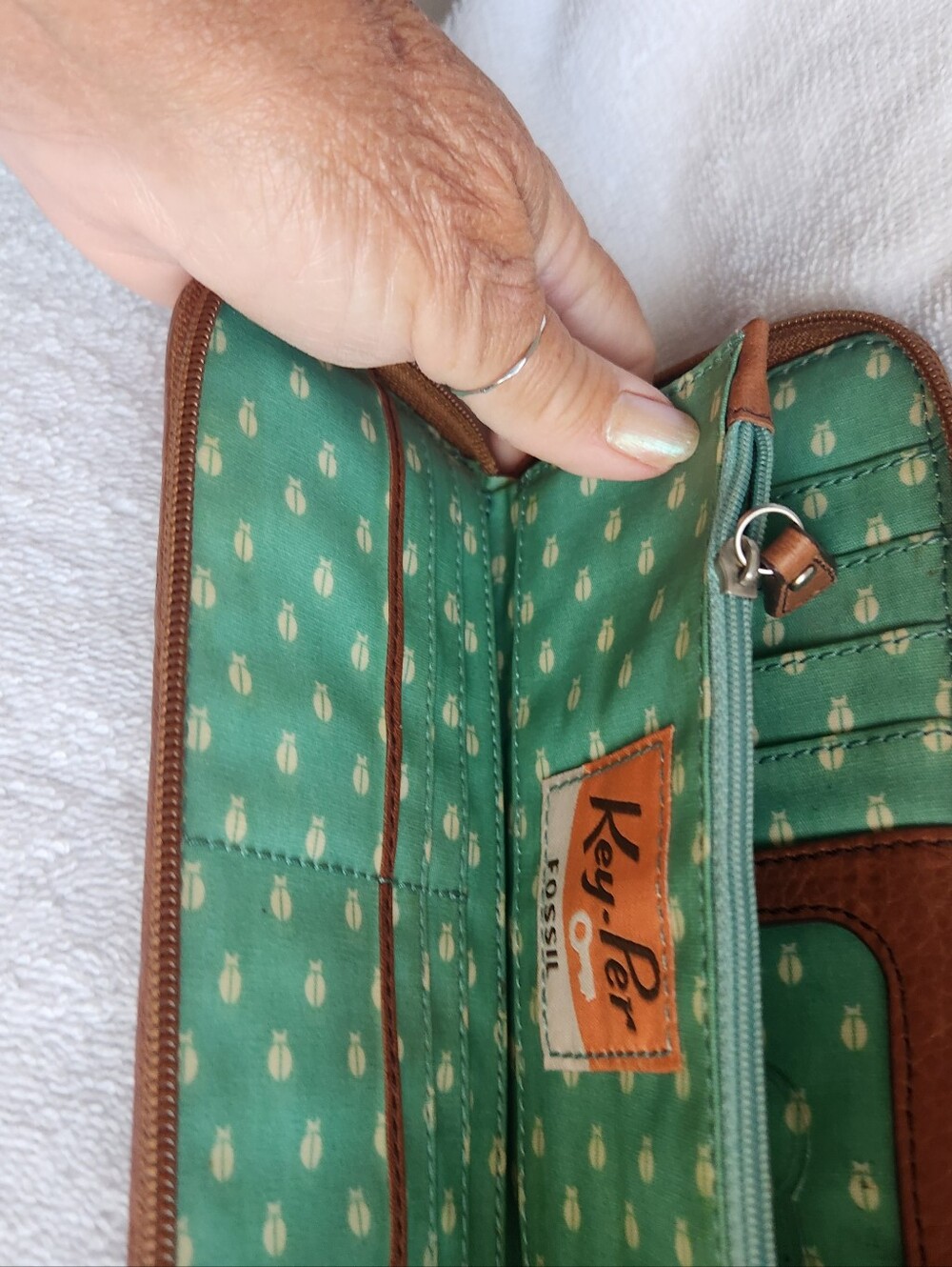 Vintage Fossil Key Per Calypso Shoulder Bag Tote And Wallet Set - Picture 7 of 7